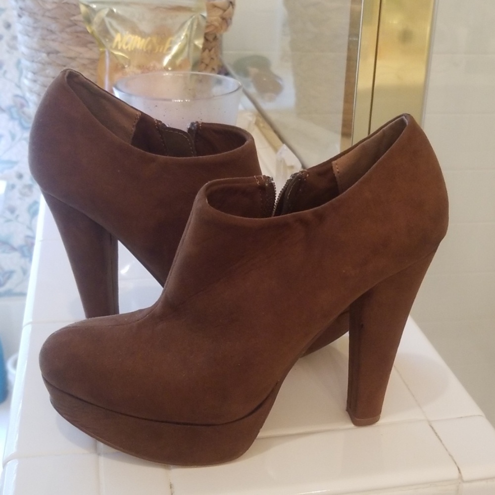 Brown ankle booties